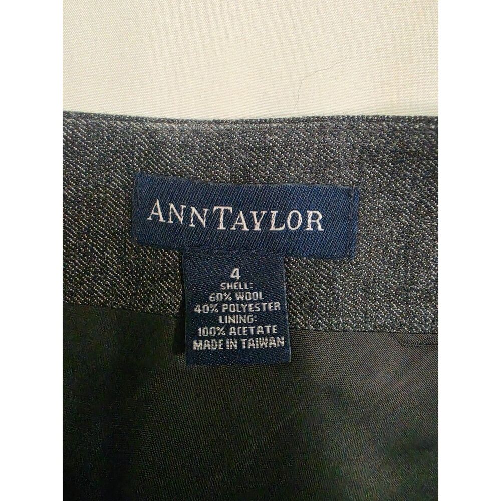 Ann Taylor Wool blend A Line Midi Skirt Gray 4 - Picture 2 of 4